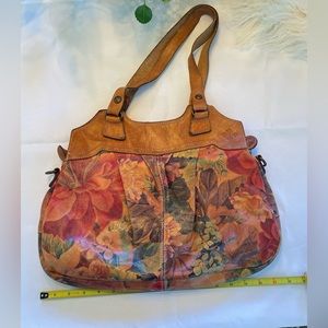 Large Patricia Nash Leather Floral Handbag